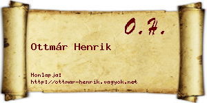 Ottmár Henrik névjegykártya